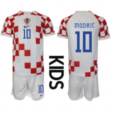 Kroatia Luka Modric #10 Hjemmedraktsett Barn VM 2022 Kortermet (+ korte bukser)